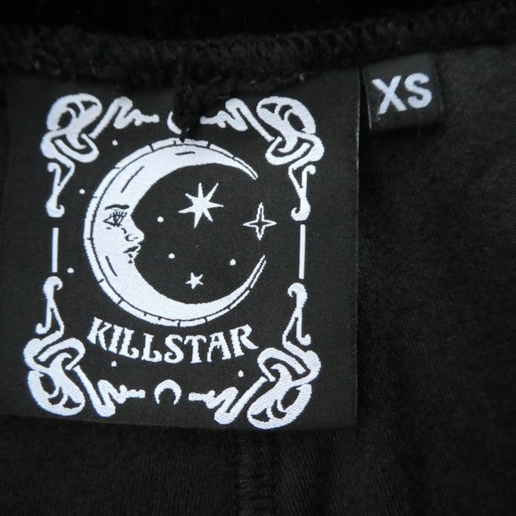 VeLVeT Killstar Black Hippie Pants Flare Bell Bottoms Pullon Elastic Waist XS - Picture 4 of 6